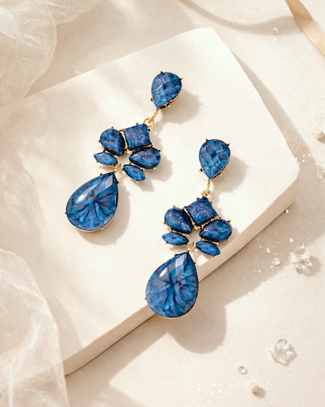 Blue Chandelier Earrings